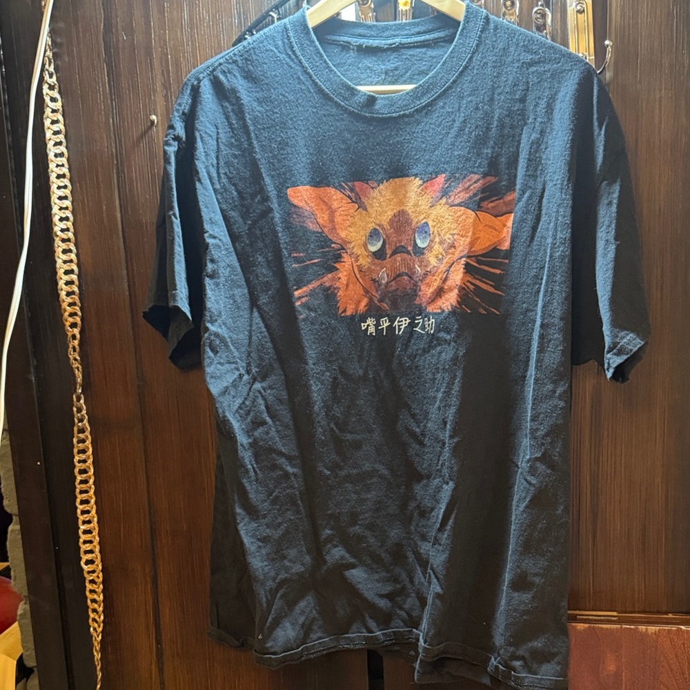 Men's Black Graphic Tee with Unique Design